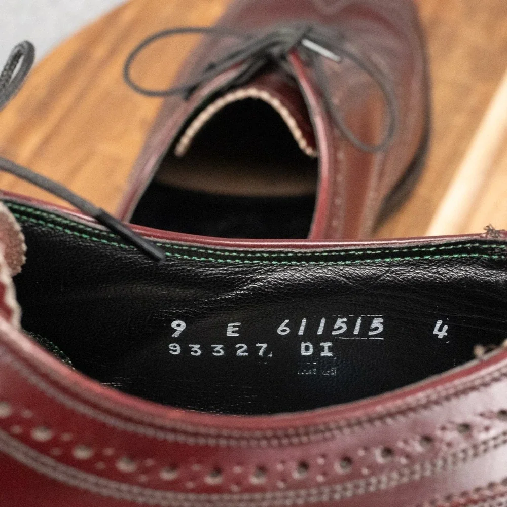 Florsheim Imperial Dress Shoes Mens 9 E Burgundy Wingtip Oxford Leather Lace Up